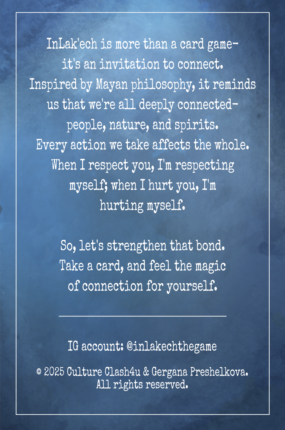 In Lak'Ech Back Cover